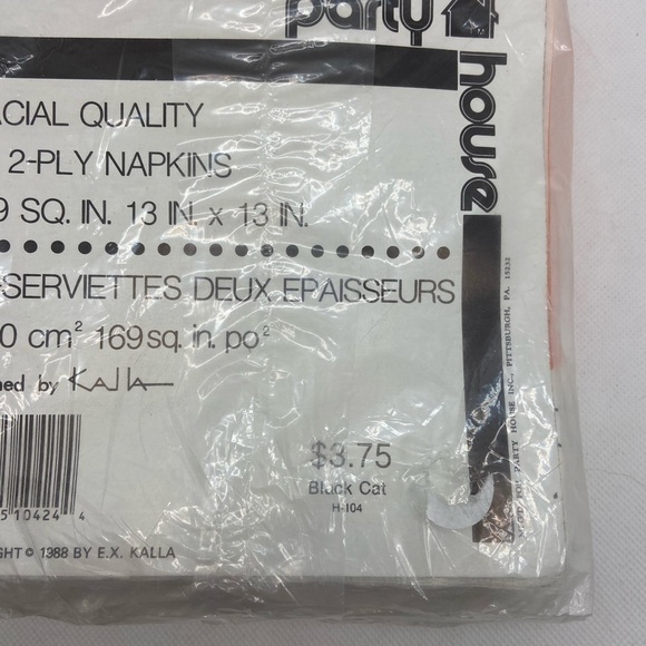 Vintage BLACK CAT Halloween Party Cocktail Napkins - Picture 4 of 7